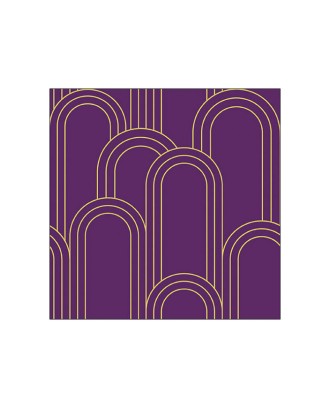 Servetele de masa, 20 buc, 33x33 cm, Geometric Lines Gold/Purple - AMBIENTE